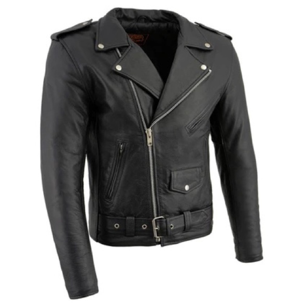 Genuine Leather Mens Black Jacket